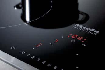 Induction Further product advantages Safety Residual heat indicator Miele cooktops have a three-stage residual heat indicator for each cooking zone to remind you not to touch the cooking zones when