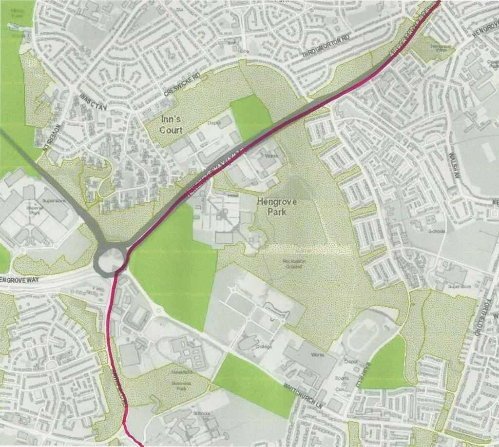 21 Figure 10: Wildlife corridors linking to Hengrove Park [brown dots are wildlife corridors, which also include the SNCIs shown green; red line shows extent of neighbourhood area] Bristol City