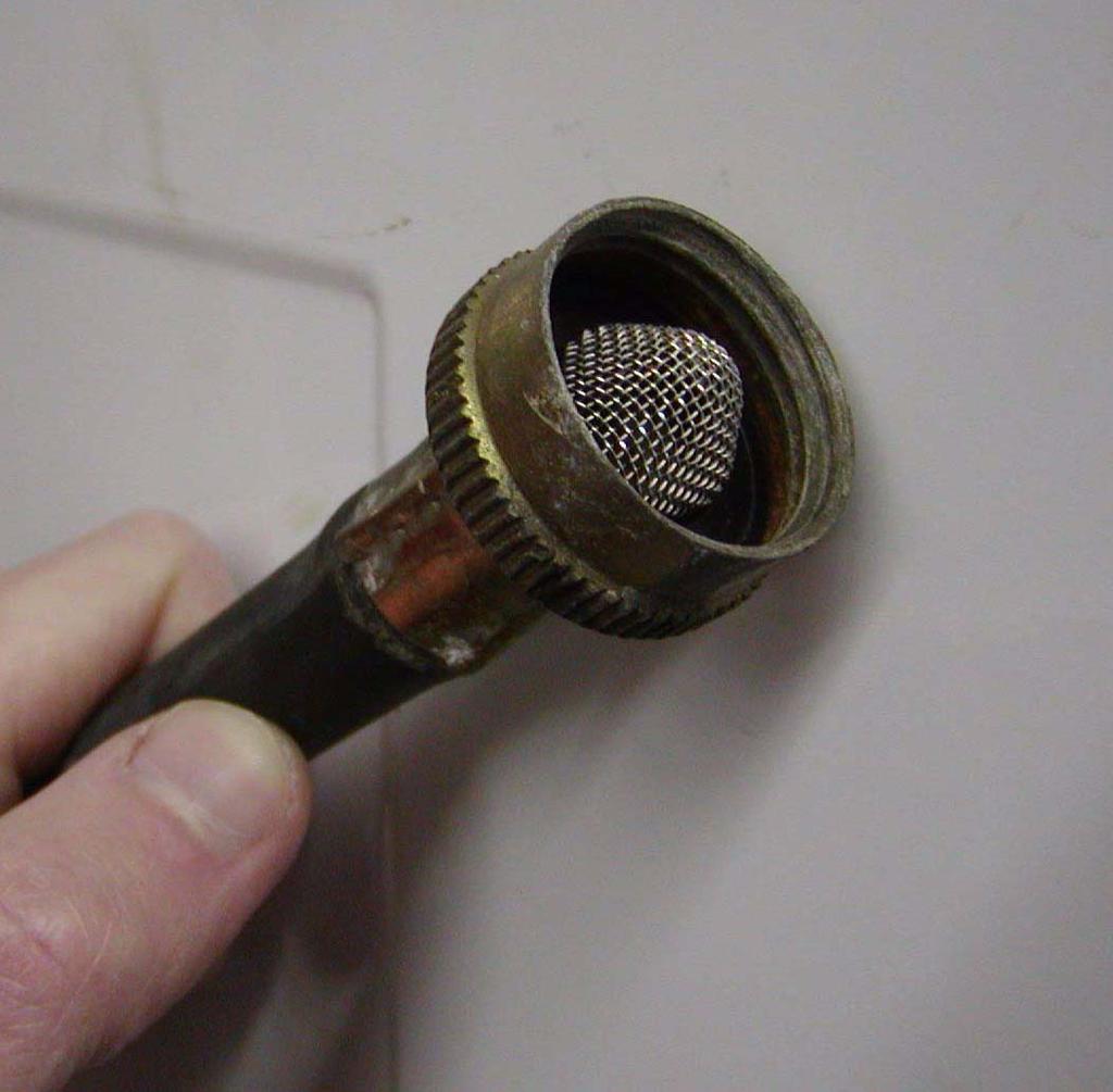 Bi-Annually 1. Use the following procedure to clean the fill hose filter screens: a. Turn off the water. b. Unscrew the fill hose and remove the filter screen. c. Clean the filter screen with soapy water and reinstall it.