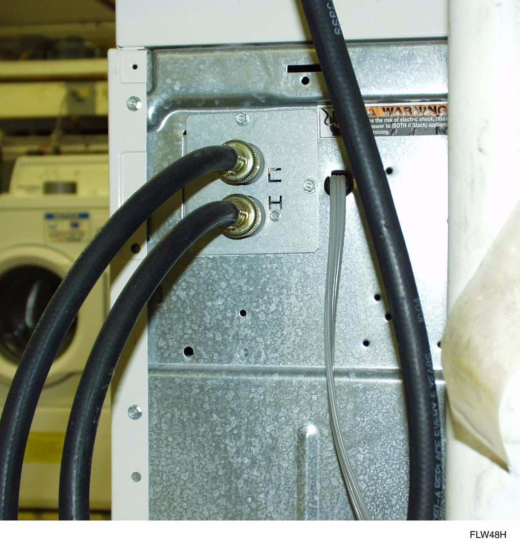 Monthly 1. Inspect the water fill hose connections on the back of the machine for leaks.