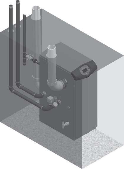 1 Determine boiler location (continued) Figure 1-1 Closet Installation - Minimum Required Clearances 1/4" (6 MM) MINIMUM CLEARANCE AROUND HOT WATER PIPES 1 (25 MM) MINIMUM CLEARANCE AROUND VENT PIPE