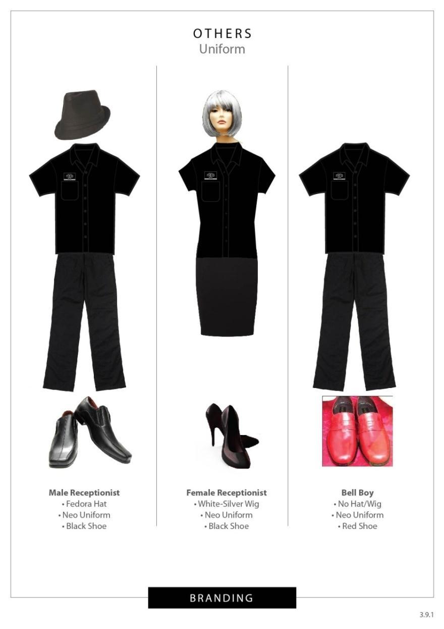 Uniform Concept Uniform concept; Bellmen use red shoes Front