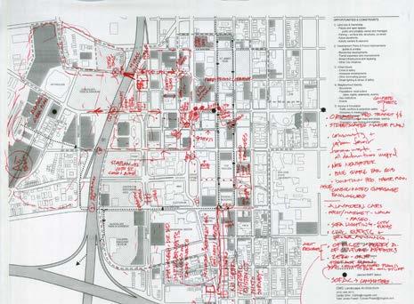 SJDA constituents annotated mental maps of the District, noting their use and impressions of the Downtown area.