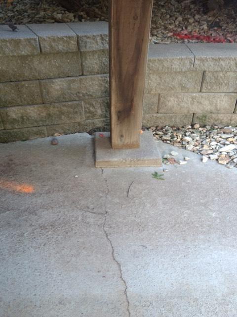 support piers for covered deck X Wood X N/A Landscaping &