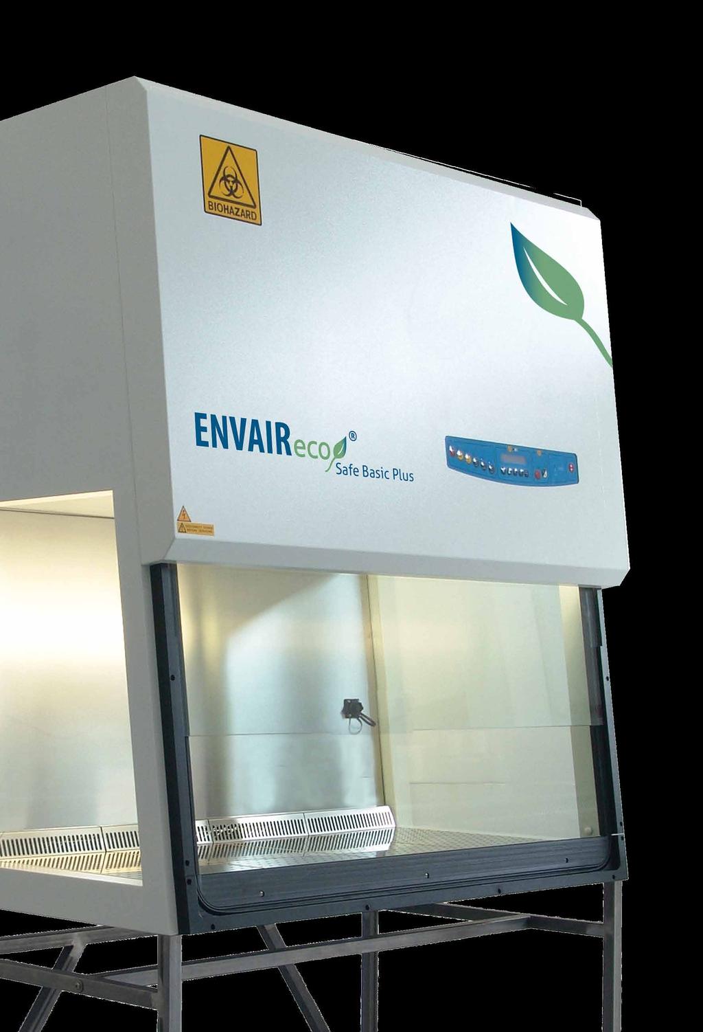 ENVAIR eco safe Basic Plus vertical laminar flow cabinets are Class II Microbiological Safety Cabinets - designed and built to performance requirements of the EN-12469: 2000 European Standard, with