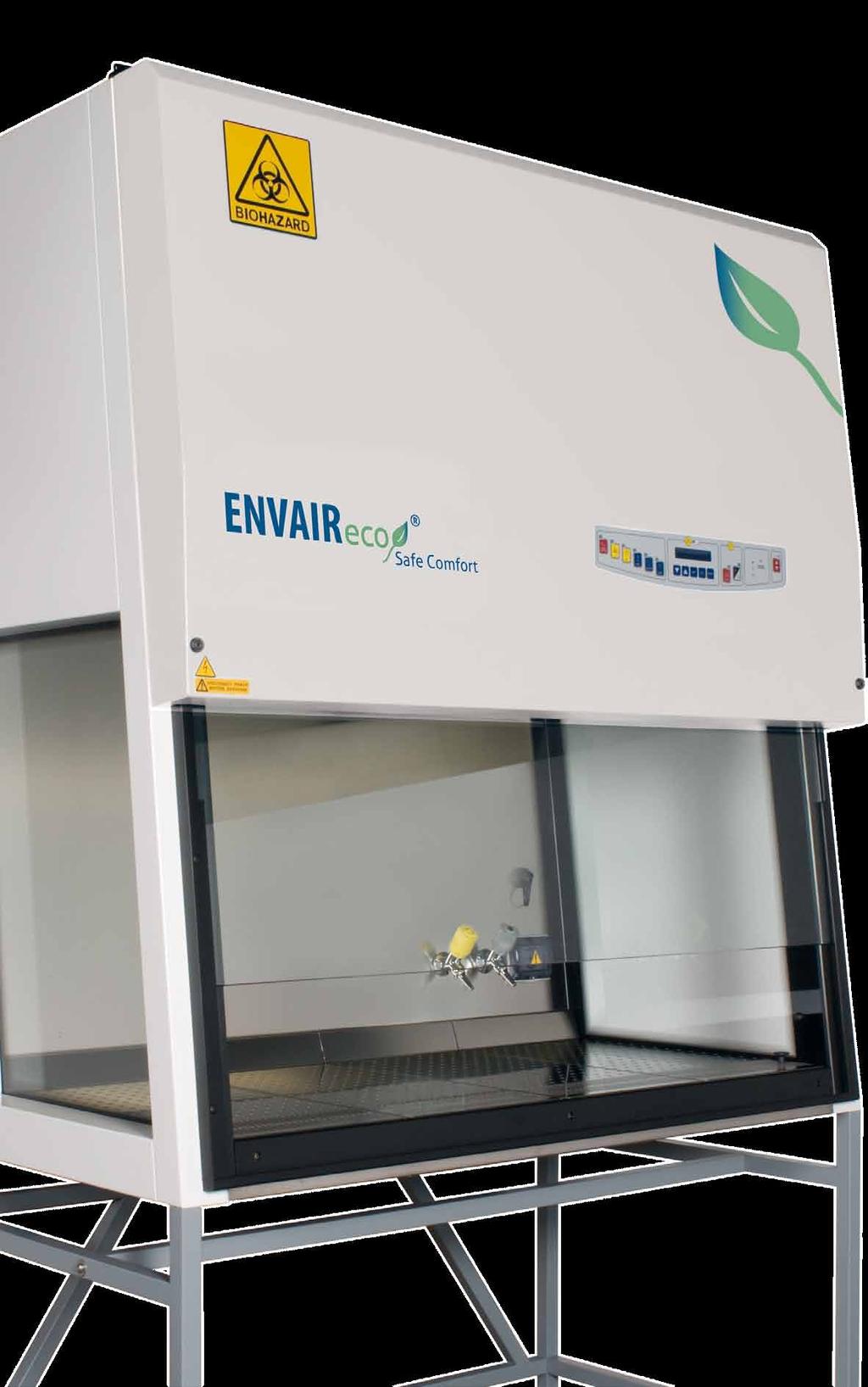 Clean technology for a clean environment ENVAIR eco safe Comfort the clean generation ENVAIR eco safe Comfort Microbiological Safety Cabinets belong to the latest generation of laminar airflow