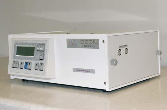 FOR ION CHROMATOGRAPHY Detector Advanced Design The CE4710 Conductivity Detector is an entirely new design from Cecil Instruments providing performance of the very highest order due to its