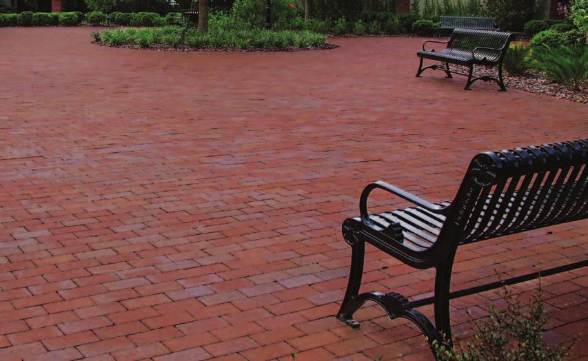 - Based on their solar reflective index, four paver colors help reduce the heat island effect (Parquet Tan, Peachtree Avenue, Red, Burgundy).