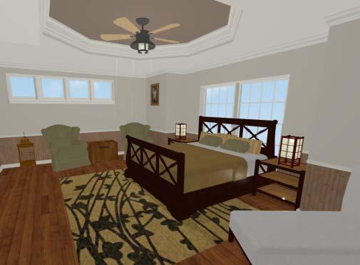 Applying Wall Coverings If you would like, you can continue adding interior elements from the