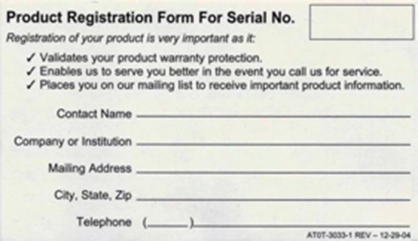 activation, the Product Registration Form must be