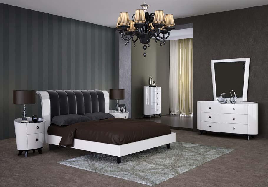 LIAM-WH Exhibiting a streamlined design, this bedroom set glistens beautifully with its luxurious on the surface.
