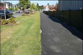 Permeable paving Roads and sidewalks (where roads are not used for construction access) installation, wrap and