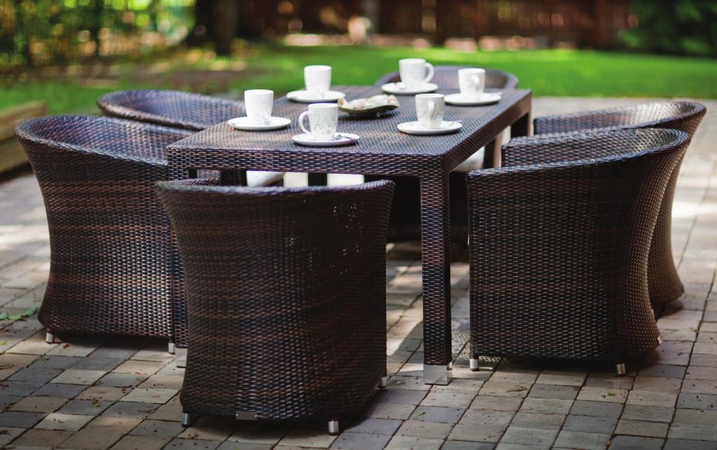Almond Dining Table Almond Dining Chair Almond Dining Set Enjoy the comfort of the natural earth tones in this classically shaped dining set and embrace the enjoyable curves that hug your back.
