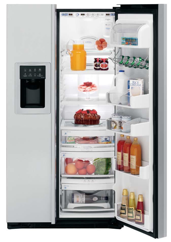 system LightTouch! tall dispenser with child lock and door alarm Slide n Store full-extension freezer baskets FrostGuard technology PSW23PSRSS PSH23PSR GE Profile Arctica CustomStyle 22.6 cu. ft.