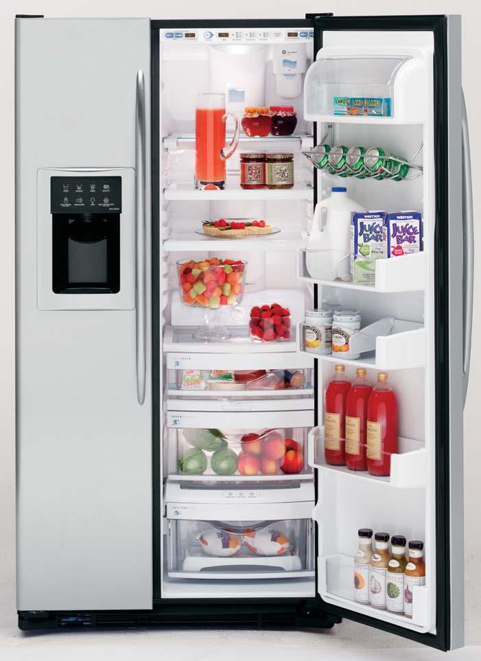 Side-By-Side Refrigerators PSC23SGR GE Profile Arctica CustomStyle 22.6 cu. ft.