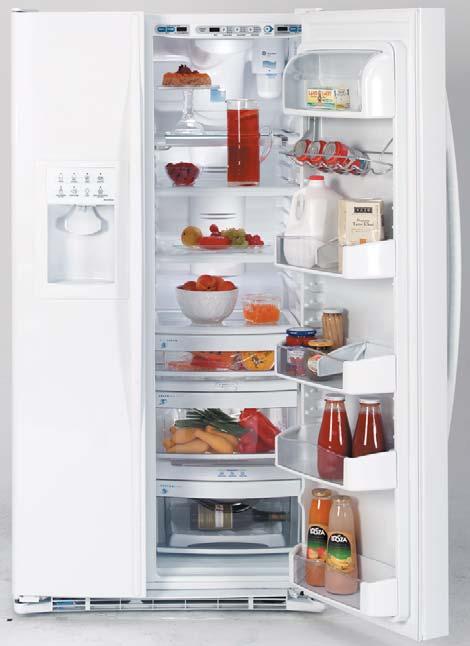 Side-By-Side Refrigerators PSW26SGR GE Profile Arctica 25.5 cu. ft.
