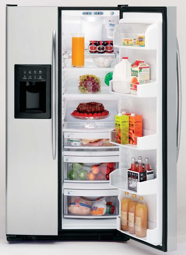 PSS26MGP GE Profile Arctica 25.5 cu. ft. Refrigerator ClimateKeeper system Upfront electronic touch temperature controls Integrated Ice system LightTouch!