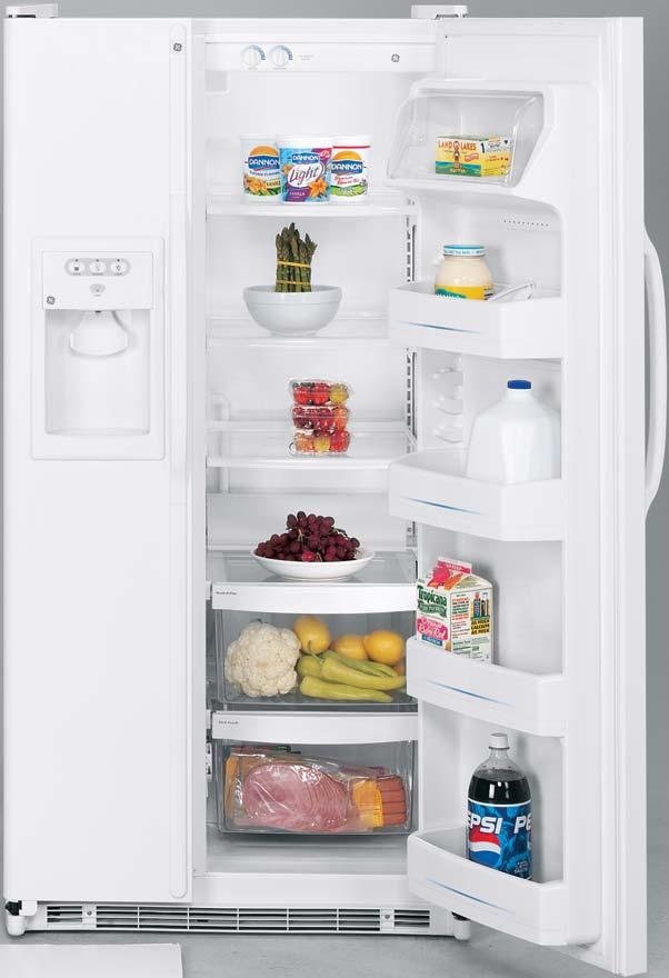 tall dispenser SmartWater Plus filtration system Adjustable humidity vegetable/fruit crisper CS GSL25WGPBS GSS25WGPWW GSS25WGPCC GSS25WGPBB GSL22WGP (not shown) Similar to the GSL25WGP with 21.9 cu.