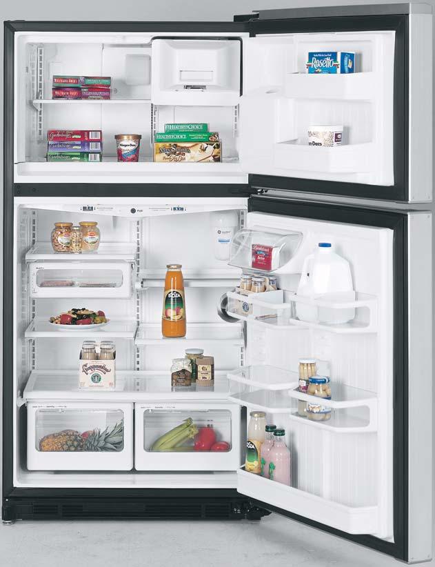 Top-Freezer Refrigerators PTI22SFM GE Profile CustomStyle 21.7 cu. ft. Installed-Trim Refrigerator Upfront illuminated temperature controls LightTouch!