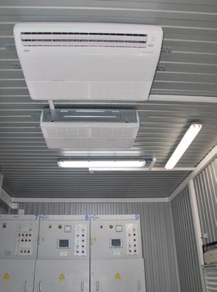 Lighting system Modular traction substation is equipped with a fixed and emergency lighting system. Lighting is provided inside and outside modular traction substation.