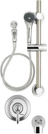 COMMERCIAL SHOWERING VERSATILE ADA SHOWER COMBINATION Includes SM-5000 thermostatic pressure balance valve Features VS-1001-ADA-PC shower system With 24-inch ADA slide bar and