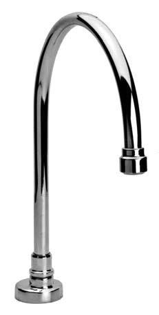 COMMANDER FAUCETS COMMANDER HOSPITAL SPOUT Perfect for surgical scrub sink or foot-pedal valves 8-inch gooseneck spout Chrome-plated finish Brass construction