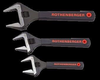 PLUMBING TOOLS ROTHENBERGER WIDE JAW WRENCH 3 PACK 6,8, 10INJAW PROTECTORS TRADE ONLY ALL PRICES EXCLUDE VAT Extra wide