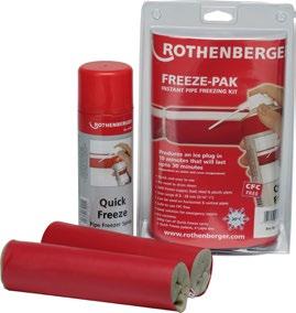TRADE ONLY ALL PRICES EXCLUDE VAT CONSUMABLES ROTHENBERGER FREEZE PAK PIPE FREEZING KIT UNIWIPE 5900 ULTRAGRIME 100 WIPES 500gm Quick Freeze Spray Two Pipe Freezing Jackets Four cable ties For use on