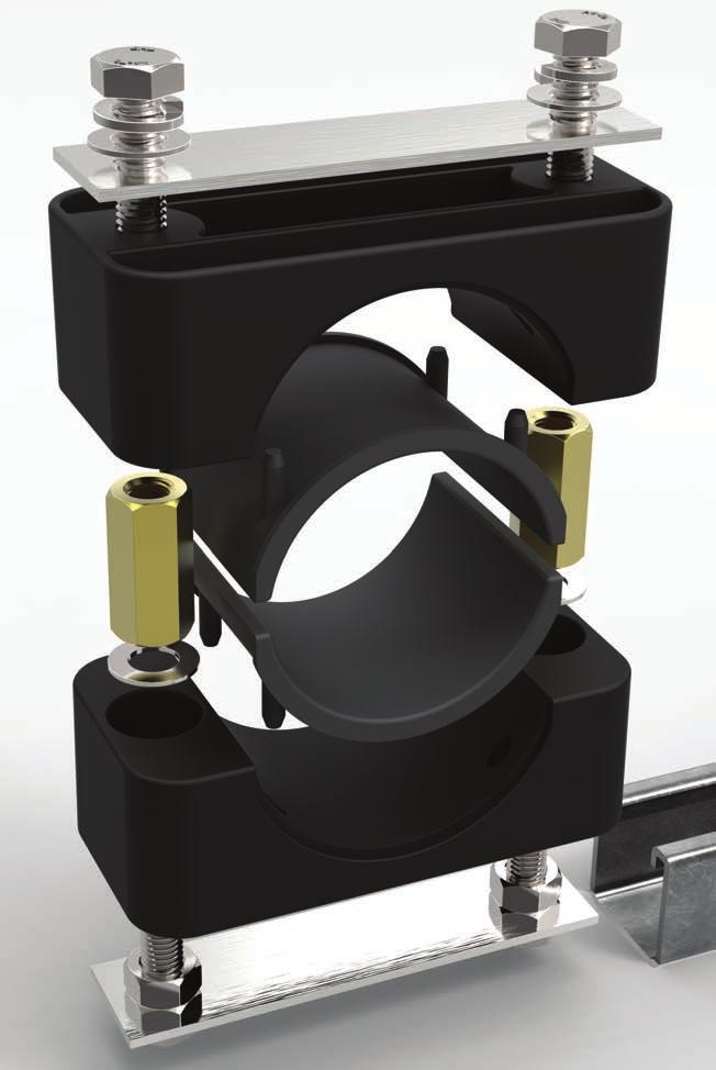 WHAT MAKES RAYCHEM CABLE CLAMPS THE INDUSTRY LEADER? Integral stainless steel clamping plates to ensure consistent clamping pressure on both sides.