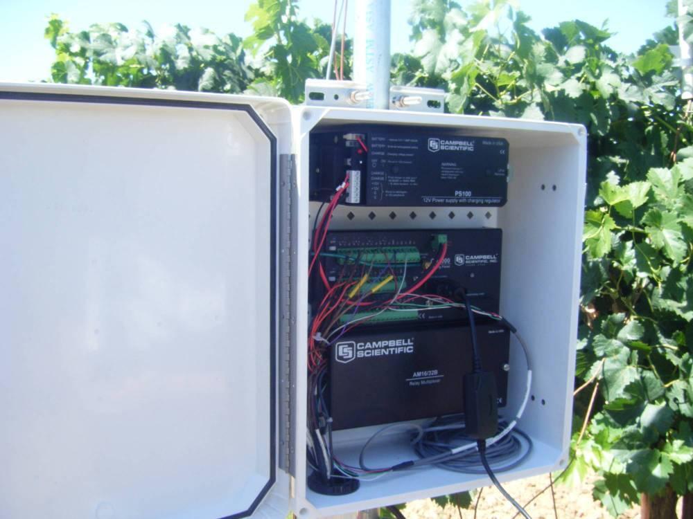 Surface Renewal Station for Monitoring Evapotranspiration Net solar radiation, wind speed, canopy and soil temperature were