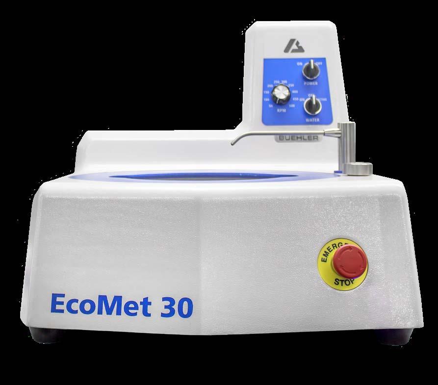 EcoMet 30 Features The EcoMet 30 family provides simple operation for routine grinding and polishing.