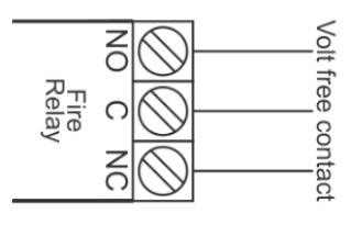 Fault Relay The fault relay provides a set of fused volt free changeover contacts, which operate in the event of a fault condition, these contacts are not monitored.