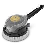 0 Rotating wash brush with joint for cleaning all smooth surfaces, e.g. paint, glass or plastic. 18 infinitely adjustable joint on handle for cleaning difficult to reach areas.
