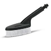 0 Rotating wash brush with interchangeable attachment for cleaning all smooth surfaces such as paint, glass or plastic. Quick and easy attachment changing thanks to the integrated release lever.