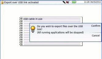 Transferring files to a PC with the USB cable If some Results traces or other kinds of file need to be transferred to the PC, this can be easily done using a USB cable.