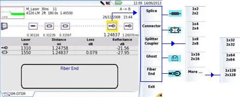 Fiber pert Changing the type of an event 3 Click on View Trace to display the selected event in the results table and zoomed on trace.