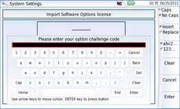 ENGLISH OTDR 5000 Fig. 93 Enter the Licence code The license file can be opened via a word processing software such as Word... The challenge code must be entered exactly as it is in the.