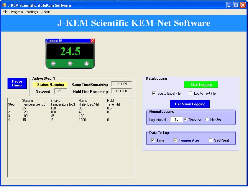 KEM-Net Data Logging and Control Software At the beginning of 2008, J-KEM implemented a redesign of it s research grade temperature and vacuum controllers.