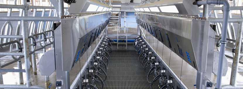 DeLaval P2100 bolted construction for fast installation Carrier rail The carrier rail is another option to ease the workload.