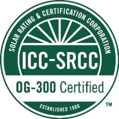 Certification Mark: This marking indicates that the product has been tested and has met the certification requirements of SRCC Standard 100.
