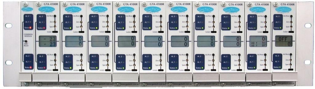 The GTA 4100R controller is suitable for mounting in a rack assembly using card guides to support the main circuit board and the two captive screws at the front of the controller to secure it in