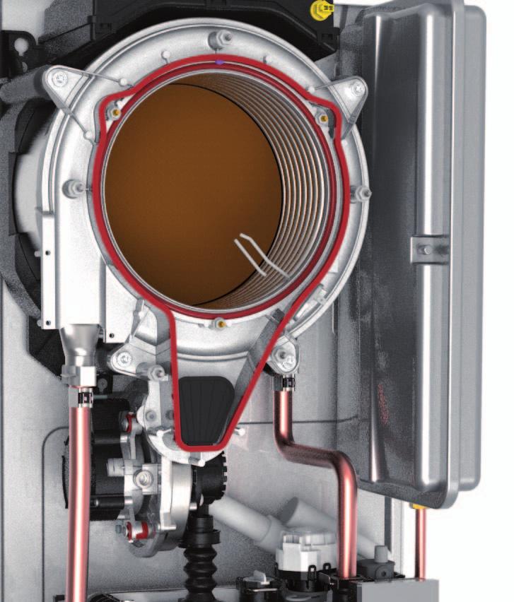 The flue check valve (installed as standard) allows for easy connection to collective pressure flue systems (e.g.
