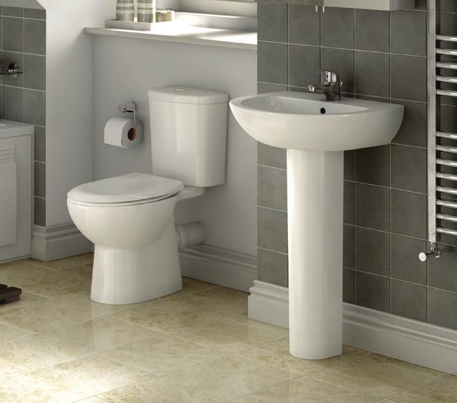 Close Toilet Seat 217731 Push Button Cistern 217730 Basin & Pedestal *Must be purchased in a single transaction.