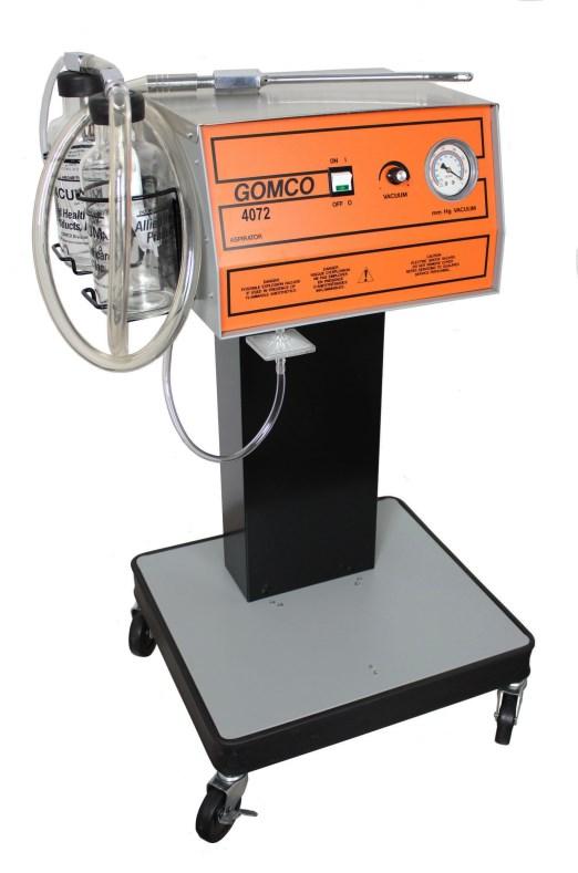 Stand-Mounted Model 4072 The Gomco 4072 is mobile aspirators specialized for dilation and curettage (D&C). This model generate up to -635 mm Hg of vacuum pressure.