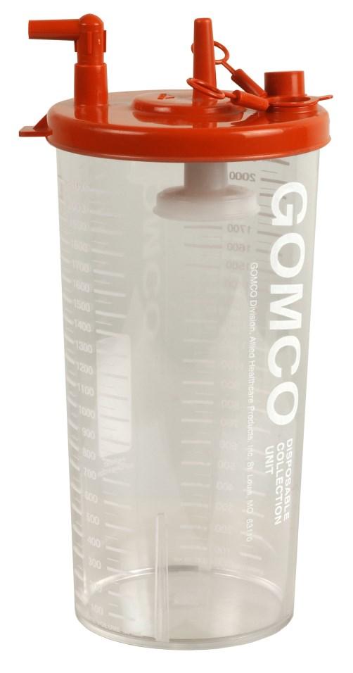 Gomco Disposable Collection Canisters 01-90-3695 1100 ml Canister 01-90-3711 2100 ml Canister Disposable Collection Canisters Accurate easy-to-read calibrations and an enlarged area in which to write