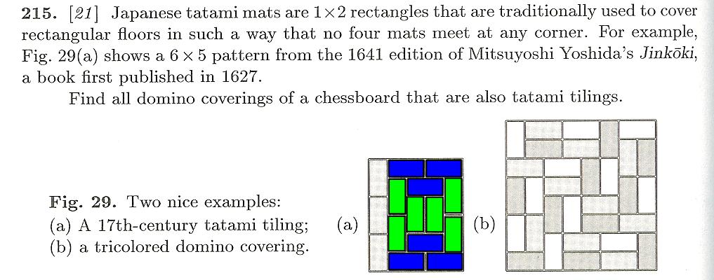 No four dominoes (mats) may meet Tatami coverings of rectangles were