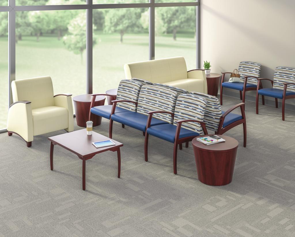 Smart + Beautiful The extensive Mitra seating collection combines strength and beauty with slim, energetic curves and structural steel inner frames.