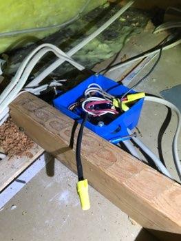 Wire ends are outside of a Junction Box, which is a potential shock hazard, recommend junction boxes with covers be installed