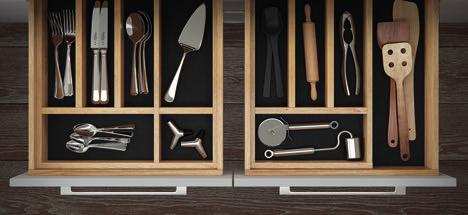 pans, cutlery and utensils, both neatly