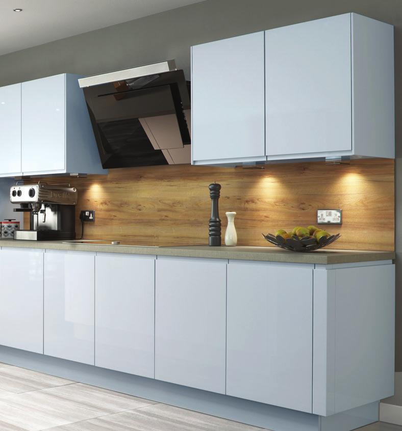 Welford Sky Blue If you re searching for colour or variety within your kitchen then our gloss doors certainly deliver.